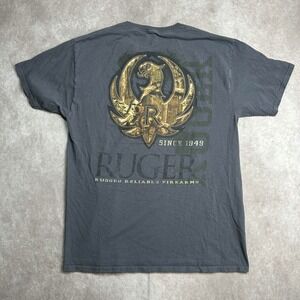 Ruger Firearms Graphic T-Shirt Mens Large Gray Rugged Reliable Since 1949 Logo